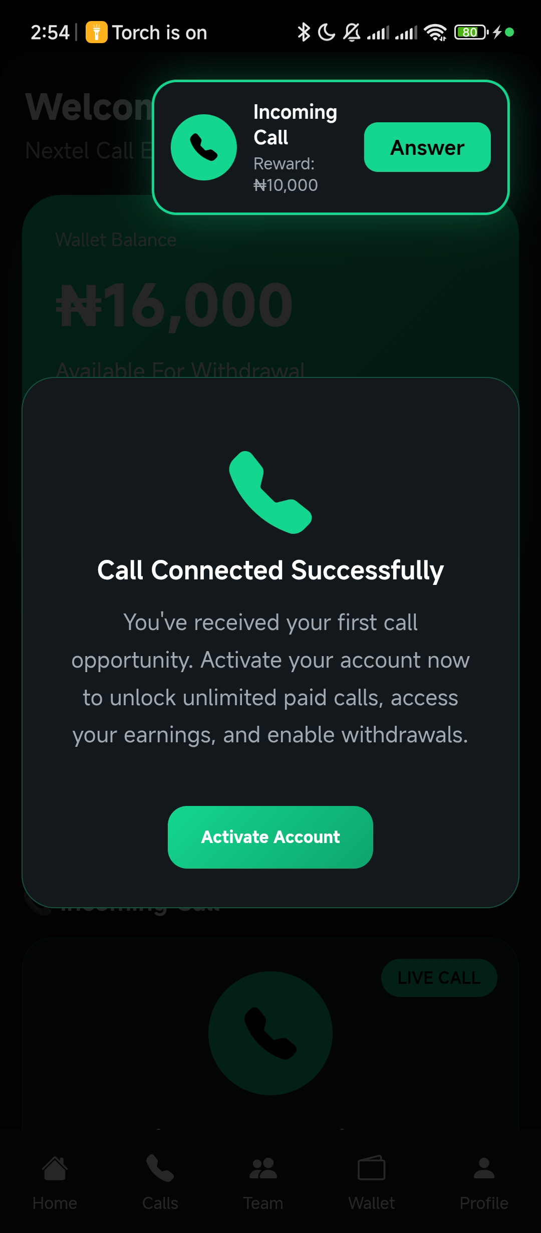 Nextel International Call Dashboard